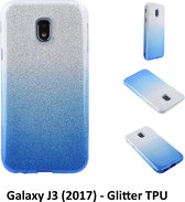 Kleurovergang Blauw Glitter TPU Achterkant voor Samsung Galaxy J3 (2017) (J330F)