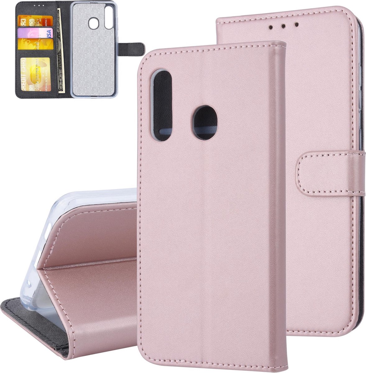 Rose Gold hoesje Samsung Galaxy M40 - Book Case - Pasjeshouder - Magneetsluiting (M405F)