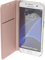 Roze hoesje Galaxy S7 Edge Book Case - Pasjeshouder - Magneetsluiting (G935F)