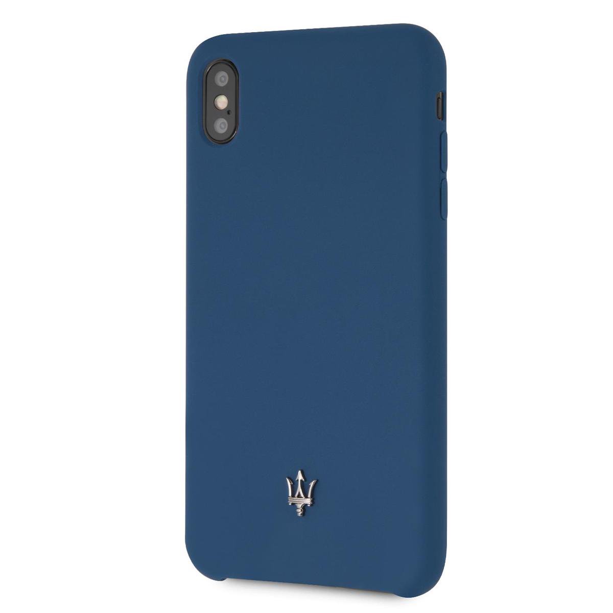 Navy hoesje van Maserati - Backcover - iPhone XS Max - Silicone