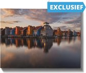 Schilderen op nummer - Reitdiephaven Groningen - 40x50cm - Canvas inclusief frame, verf, kwasten. COMPLEET