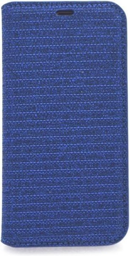 Apple iPhone X; Coque iPhone Xs Card Holder Blauw Book - Fermeture magnétique