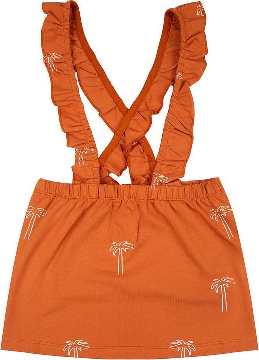 Little Indians Salopette Dress Palmtrees - Jurk - Oranje - Meisjes - Maat: 4-5 jaar