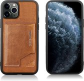 Bruin hoesje van Pierre Cardin - Backcover - iPhone 11 Pro - Leather Series - Echt Leer - Pashouder