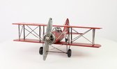 MadDeco - Red - Baron - dubbeldekker - vliegtuig - groot - formaat - 61 cm