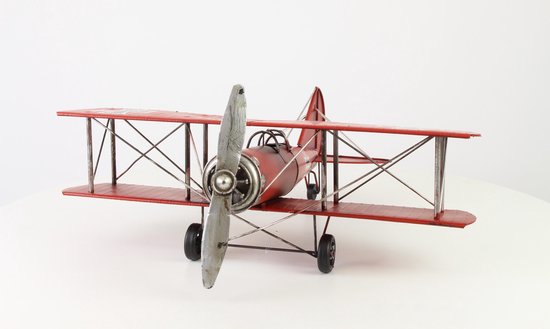 MadDeco - Rouge - Baron - biplan - avion - grand - taille - 61 cm | bol.com