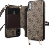 Bruin hoesje van de Guess Collection - Backcover - iPhone X-Xs - Card holders