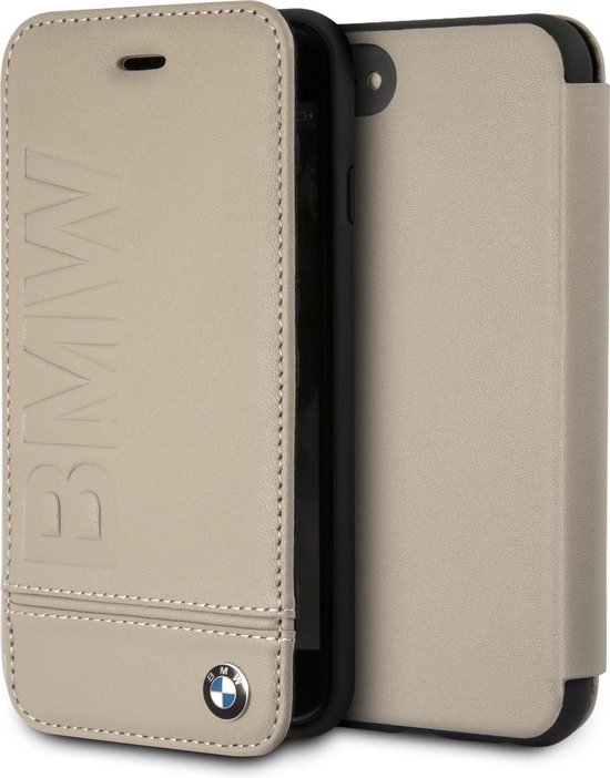 BMW Beige hoesje iPhone 7-8 - Book Case - Stijlvol - Leer - Met pashouder |  bol.com