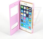 Roze hoesje voor de Apple iPhone 6-6S Book Case - Pasjeshouder - Magneetsluiting