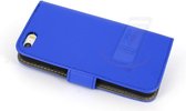 Blauw hoesje iPhone 5-5s-SE Book Case - Pasjeshouder - Magneetsluiting