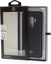 Blauw hoesje van Mercedes-Benz - Backcover - Avantgarde - Leer - Galaxy S9 Plus - Silicone rand