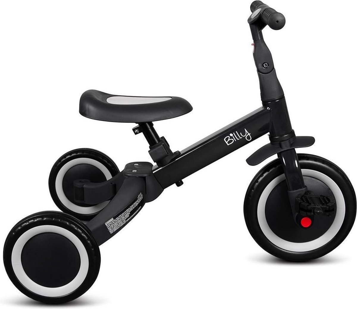 Billy 4 in1 Driewieler - Loopfiets - Balance Bike - Fresa - Zwart | bol.com
