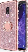Samsung Galaxy S9 Backcover - Roze - Magnetisch- Glitter - Soft TPU