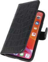 Krokodil Handmade Leer Case iPhone 11 Pro Max - Zwart