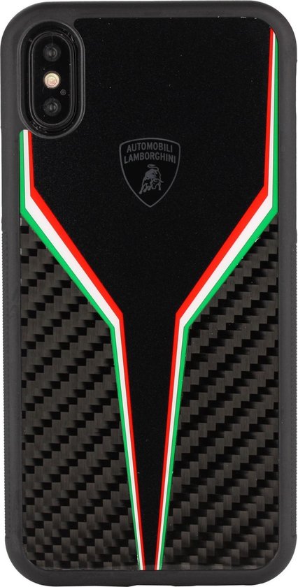 Zwart hoesje van Lamborghini - Backcover - D2 Serie - iPhone X-Xs -  Silicone | bol.com
