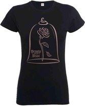 Disney Beauty & The Beast Dames Tshirt -M- Rose Gold Zwart