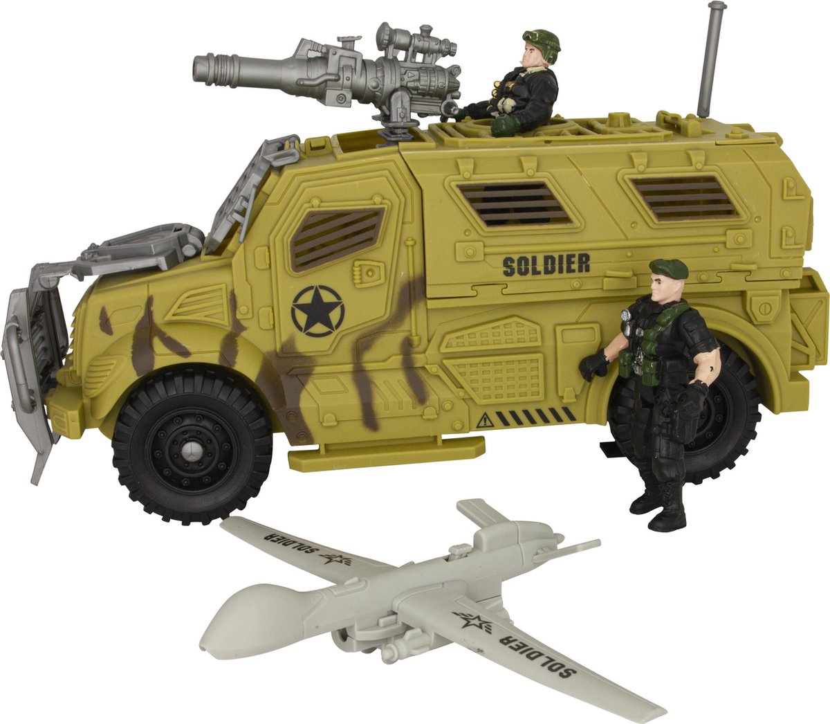 Combat Force - Leger Speelgoed - Army - Soldaatjes – Militair - Speelgoed – Drone - Truck - Leger – Vrachtwagen - Soldaat – Vrachtwagen Speelset – Kinderen - Jollity Works