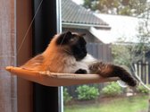 Kattenmand - Ruim en Comfortabel ! - Met raambevestiging -  55 x 35cm  - Beige