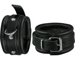 Kiotos Leather - Leren Enkelboeien 5 cm Breed Gevoerd - Zwart