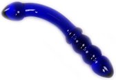 Glazen Dildo Blue Curve - blauw