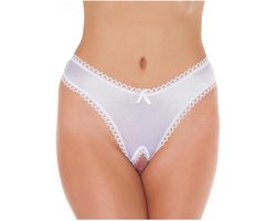 Amorable - Sexy Slipje Met Open Kruis - Wit - One Size