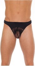 Amorable by Rimba - Erotische String - Zwarte Heren String Met Visnet Aan Voorzijde - Mannen Slip - Tanga Voor Mannen - One Size