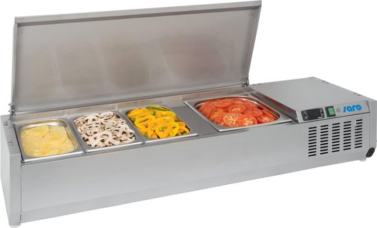 Saro Koelvitrine VRX 1400 S/S, RVS 140 cm breed, 2 jaar garantie!