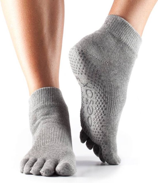 ToeSox - Antislip Sokken - Ankle - Met Tenen - Grijs van ToeSox — afbeelding 2