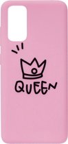 ADEL Siliconen Back Cover Softcase Hoesje Geschikt voor Samsung Galaxy S20 Plus - Queen Roze
