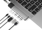 MacBook USB-C Adapter Hub 6 in 2 | Dockingstation | Ethernet / HDMI / USB C Thunderbolt 3 / USB-C 3.1 / USB-A 3.0