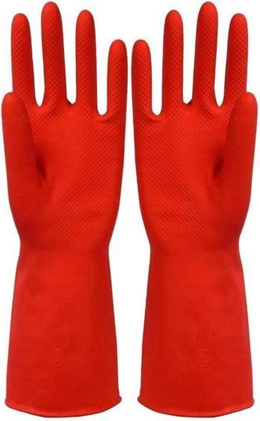 herbruikbare rubberen handschoenen -Large Rood | bol.com