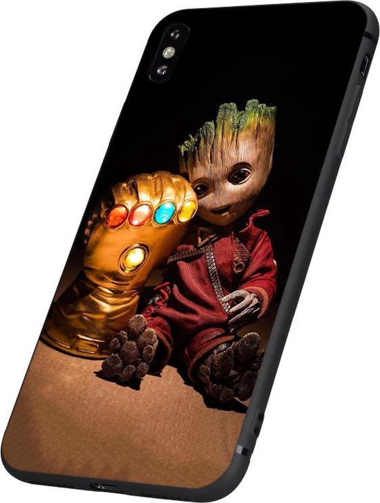 gezond verstand onderbreken Bourgondië Marvel iPhone 7 / 8 / SE (2020) hoesje - Baby Groot met Infinity Gauntlet -  Back cover... | bol.com