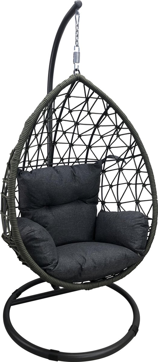 rivaal Mam Kent Hangstoel Egg Chair Paris Rope Mosgroen | bol.com