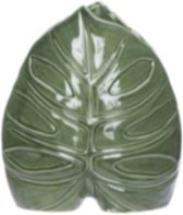 Cosy en Trendy Vaas Leaf - Groen -19,5x9,3xh22cm - Porselein En Yourkitchen E-kookboek - Heerlijke Smulrecepten