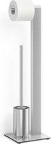 Zack toiletbutler Atore mat geborsteld rvs - staand - 40417