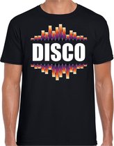 Disco cadeau t-shirt zwart heren - disco feest shirt / 70s / 80s L