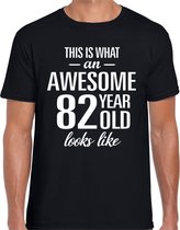 Awesome 82 year / 82 jaar cadeau t-shirt zwart heren S