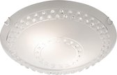 LED Plafondlamp - Plafondverlichting - Trion Crasto - E27 Fitting - 2-lichts - Rond - Mat Wit - Aluminium - BES LED