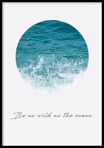 Poster The Ocean - 30x40cm met Fotolijst – Quote – Ingelijst