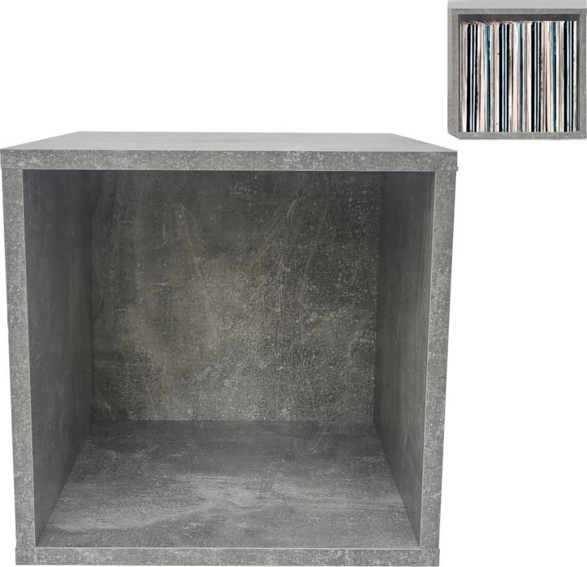 Maison Exclusive - Boîte de rangement de vinyles Gris béton 71x34x36 cm