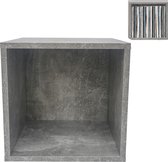 LP vinyl opbergkast kubus - platenkast - multifunctioneel opbergsysteem - grijs beton look