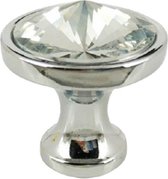 Kastknop - Meubelknop met kristal ( zilver , 35 mm )