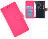 Sony Xperia X Compact smartphone hoesje wallet book style case roze