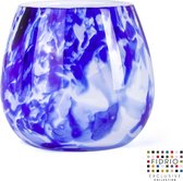 Design vaas Fiore - Fidrio DELFTS BLUE - glas, mondgeblazen - hoogte 22 cm