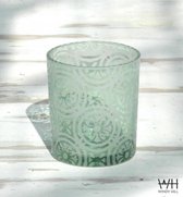 Theelichthouder glas / Glazen theelichthouder / Waxinelicht houder glas / Theelicht glas groen