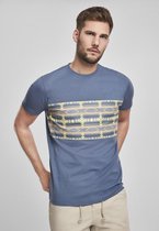 Urban Classics Heren Tshirt -S- Inka Pattern Blauw