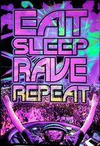 Poster - Eat Sleep Rave - 88 X 58 Cm - Multicolor