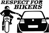 Autocollant 'Respect pour les motards' | voiture / moto / ordinateur portable (noir / v2)