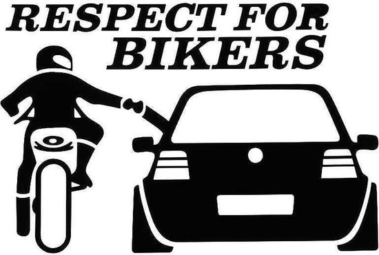 Sticker 'Respect for Bikers' | auto / motor / laptop (zwart/v2)