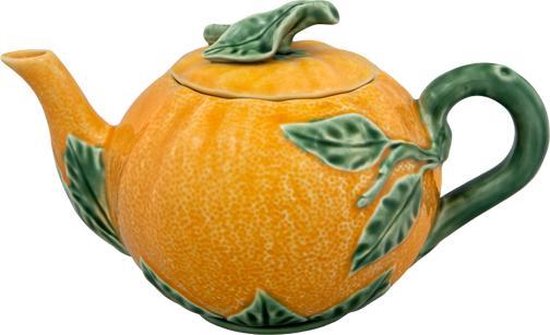 Bordallo Pinheiro Laranja Theepot - Sinaasappel - Aardewerk - 800 ml